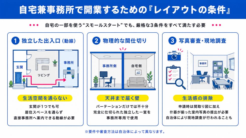 自宅兼事務所で改行するためのレイアウト条件