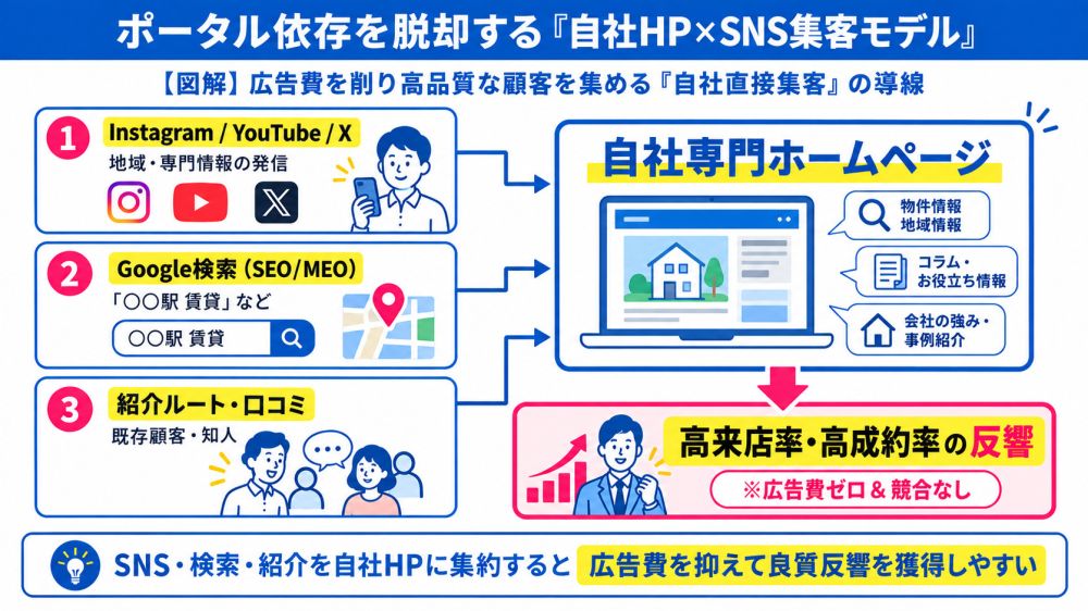 ポータル依存を脱却する「自社HP×SNS集客モデル」