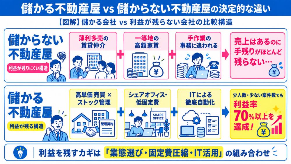 儲かる不動産屋 vs 儲からない不動産屋の決定的な違い
